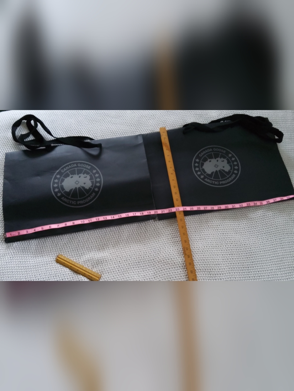 Canada Goose Black Logo Recycled Paper Bags - Pair